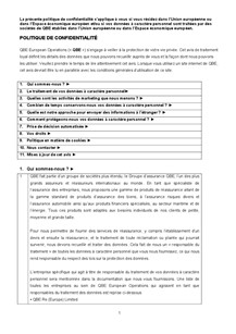 Fair Processing Notice - Belgium - French